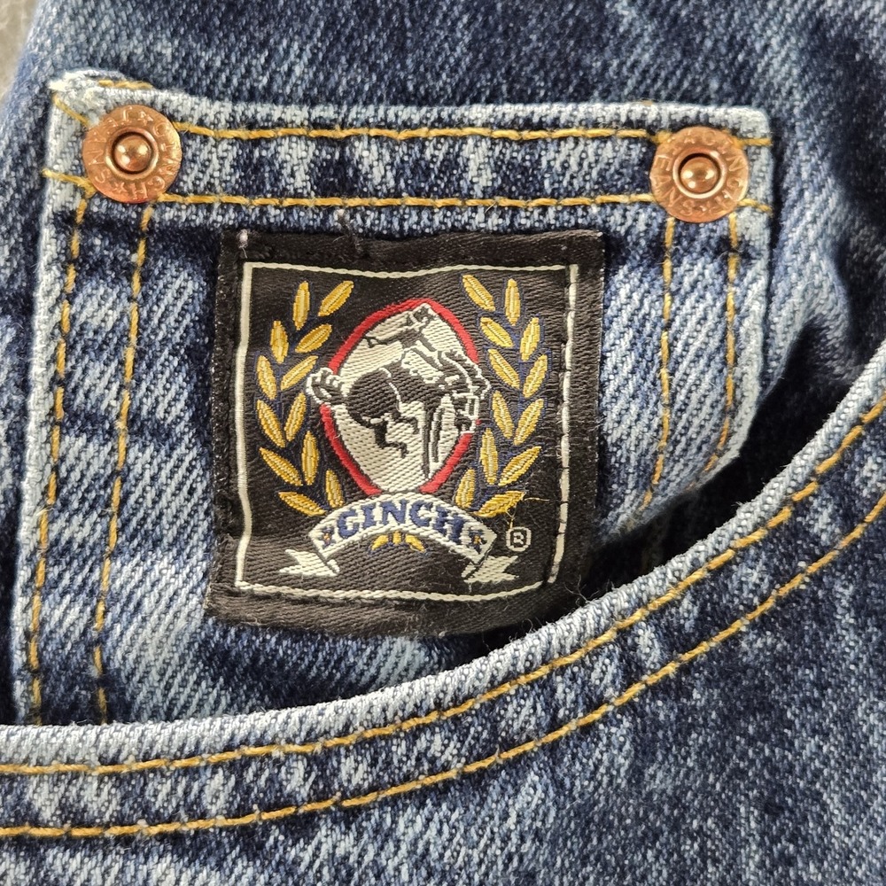 Cinch Men Jeans 30X30 Blue Denim Black Label 002 Rigid Cowboy Taper 28" Inseam - Picture 4 of 11